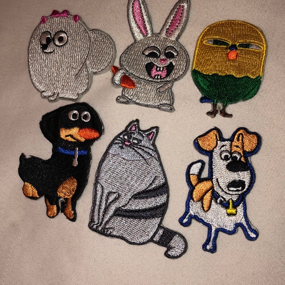 Secret Life of Pets cartoon iron on patch set